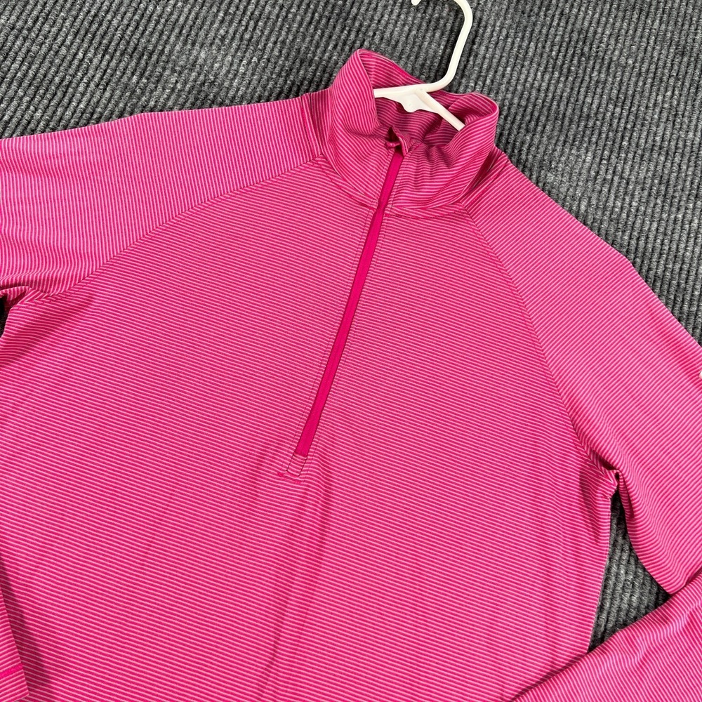 Under Armour Pullover‎ Shirt Womens Small Pink Stripe Long Sleeve Active 1/4 Zip